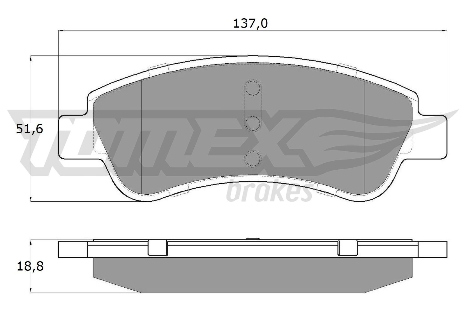 Sada brzdových platničiek kotúčovej brzdy TOMEX Brakes